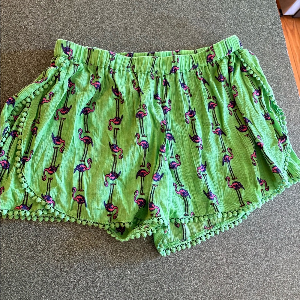 Red Camel High Waist Green Shorts
